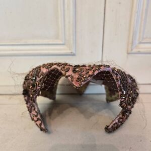 Vintage Rothchild's 1950s's Brown Satin Bead and Sequin Hat
